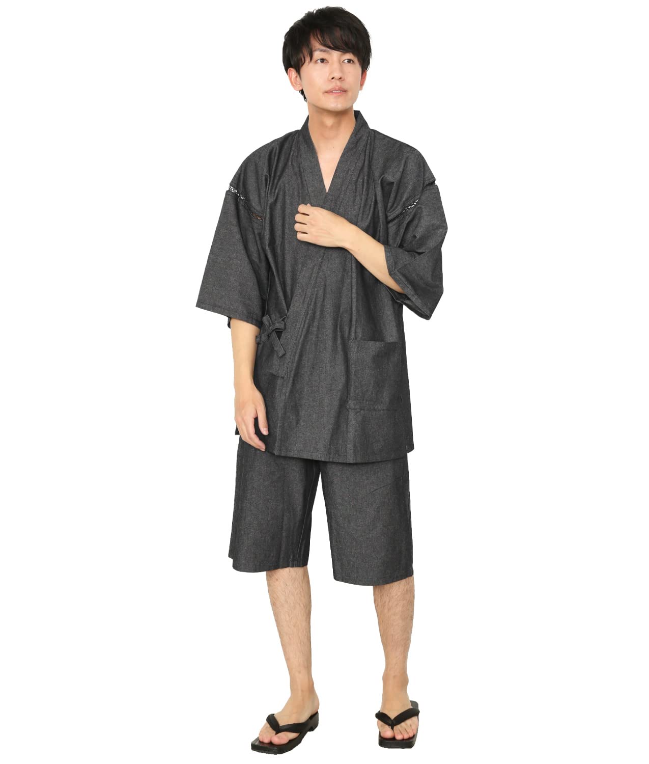 

Мужской джинсовый хлопковый джинбей Nishiki, для круглогодичной носки, 100% (3. Черный/3L/0817) чёрный