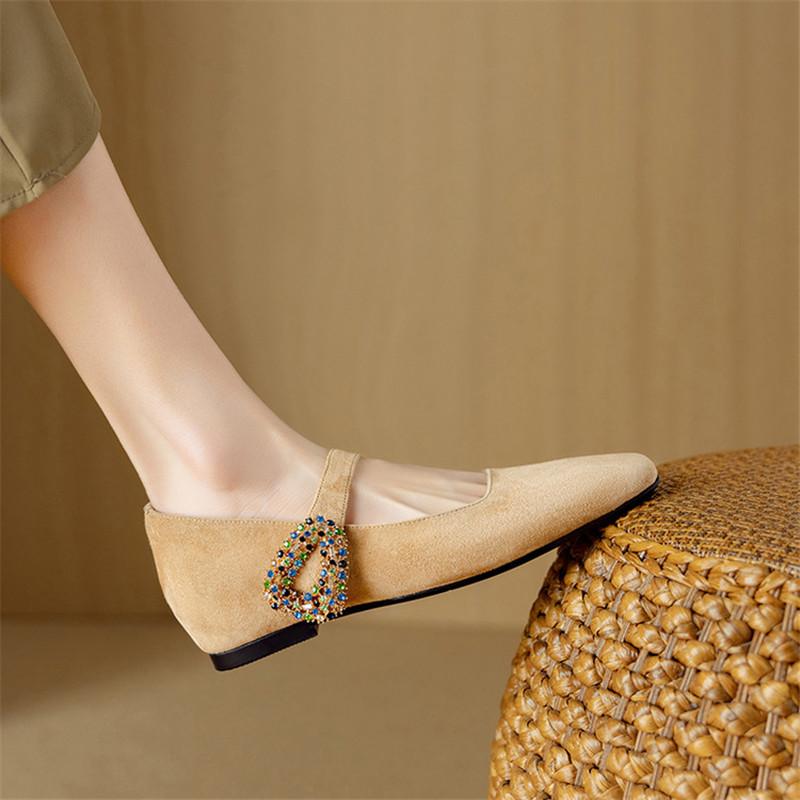 Fashion New Spring/summer Sheep Suede Square Toe Mary Jane Shoes for Women Fashion Shoes Chunky Heels Women Pumps Internal Elevation