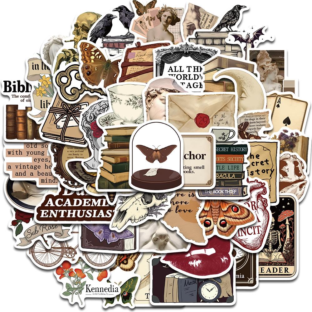 50PCS Dark Academia Sticker DIY Laptop Bicycle Motorcycle Living Room Luggage Skateboard Graffiti Waterproof Phone Sticker