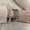 Punk Hip Hop Retro Hollow Chain Design Bangle Men And Women Simple Fashion Metal Bracelets Jewelry Party Accessories Gifts