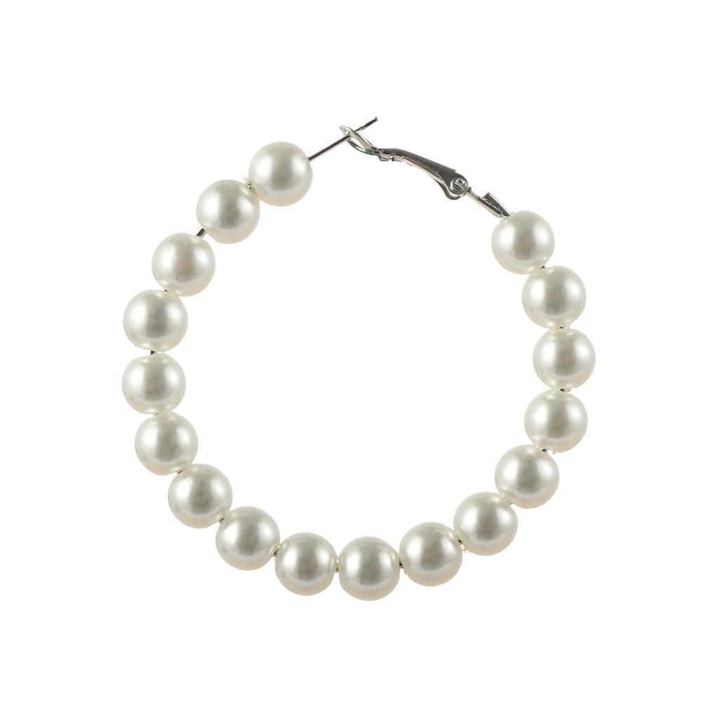 Party Big Circle Fashion Elegant Round Shape Pearl Hoop Earrings Drop Dangle Ear Stud