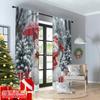 2pcs 2D Flat Printing Christmas Party Curtain Cute Snowman Christmas Scene Gifts Polyester Without Electricity Party Decorations