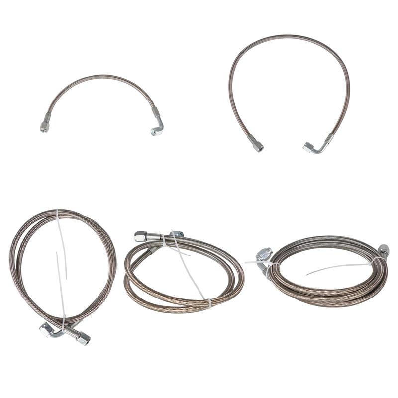 Stainless Steel Braided -4AN Turbo Oil Feed Line 90 Degree Straight Hose End Durable Rotatable Wear Resistant Vehicle Parts