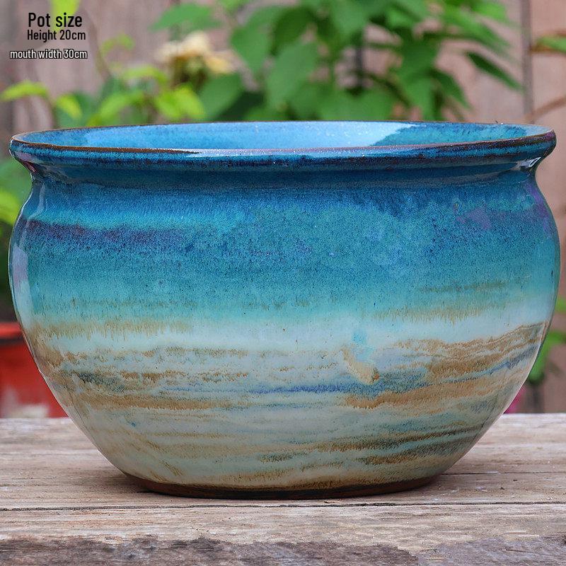 Large Handmade Ceramic Pottery Planter for Courtyard Landscaping - Ideal for Tall Orchids and Bougainvillea