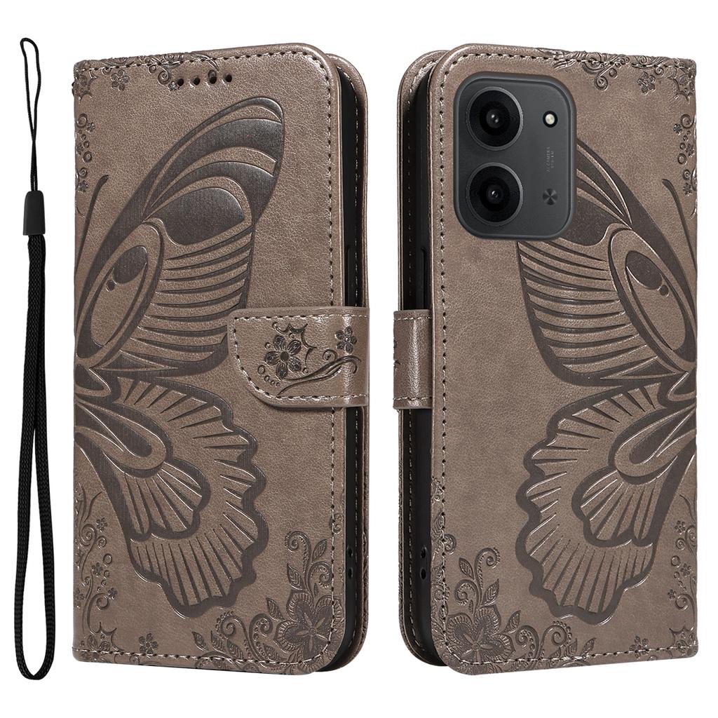 Dla Xiaomi Redmi 15C 4G (171mm) Etui Wzór Motyla Skóra PU Folio Klapka Pokrowiec na Telefon