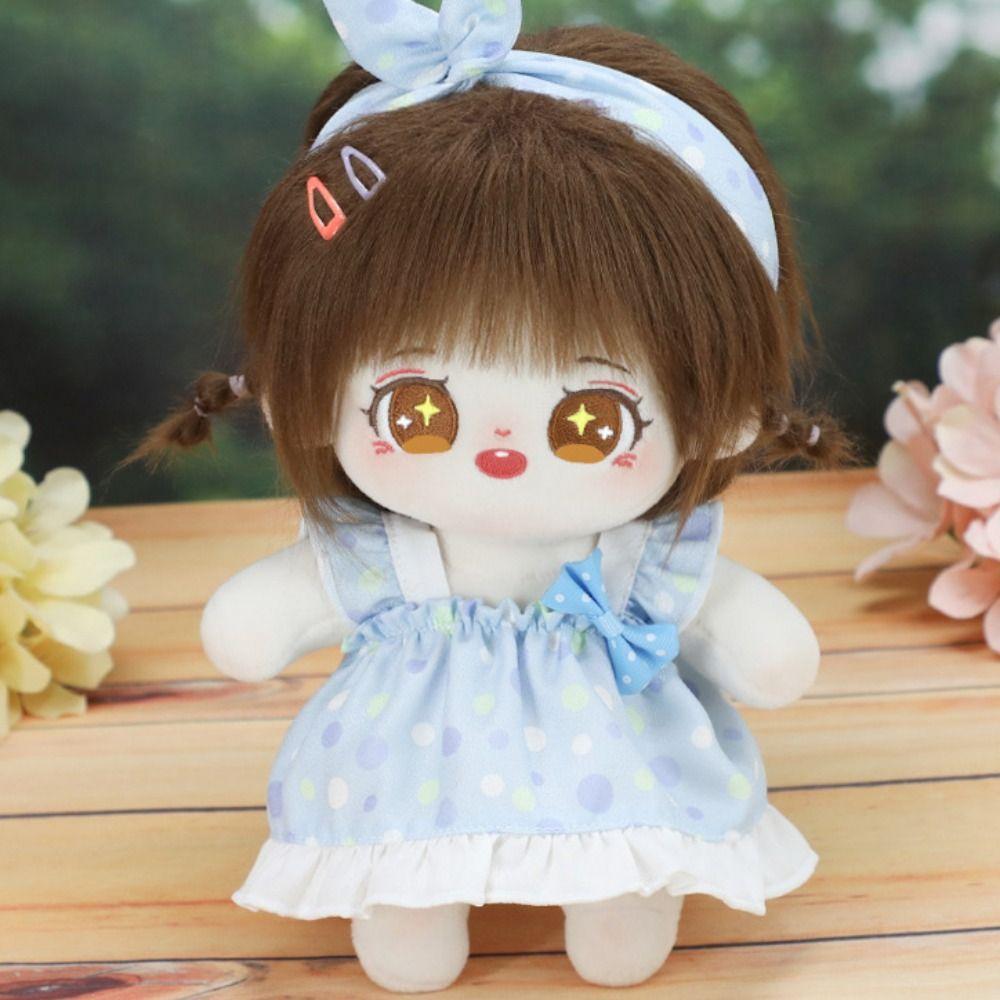 

Head Cover Cotton Doll Clothes Shoulder Strap Skirt Plush Toy Clothes 20cm Cotton Doll