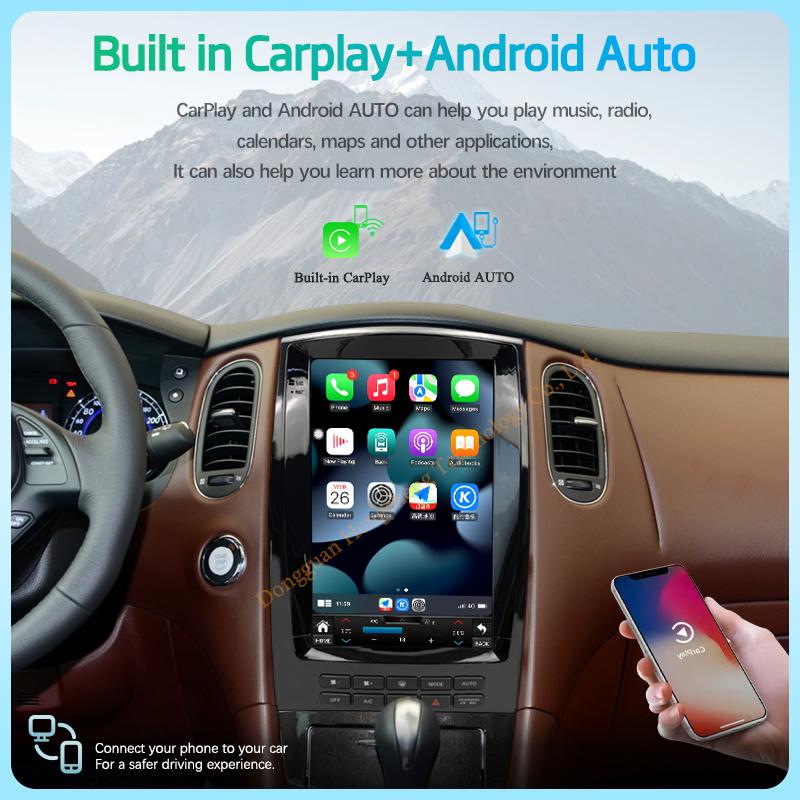 12.1 "Android12 For Infiniti QX50 EX25 EX35 EX37 2008-2019 GPS Navigation 8Core CarPlay 4G 360Camera Car Multimedia Video Player
