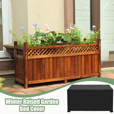 Garden Bed Cover For Winter Waterproof With Drawstring Outdoor Plant Box Cover For Tomato Flowers Strawberry Blueberry