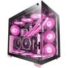 Mars Gaming MCV4 Rose, Tour Gaming Custom XXL E-ATX, Fenêtre Verre Trempé Avant Et Latérale Sans Cadre, Structure Modulaire À