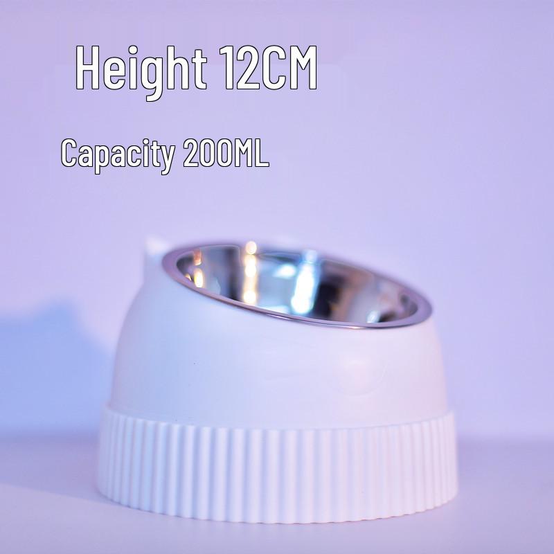 Elevated Stainless Steel & Ceramic Pet Bowls - Anti-Tip Design for Cats & Dogs, Protects Cervical Vertebrae, Double Bowl Set