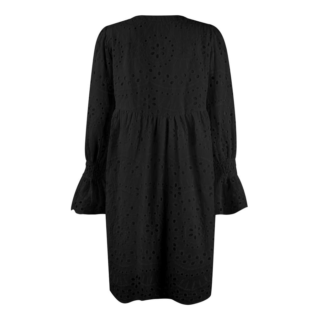 Women's Fashion Lace Lace Long Sleeve Color V-Neck Casual Dresses