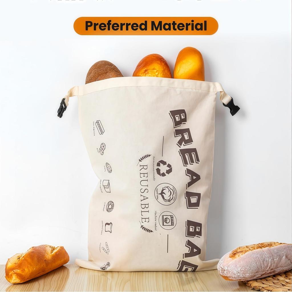 Homemade Sourdough Bread Bags: Reusable, Eco-Friendly Bread Storage Containers for Fresh Loaves 2-Pack