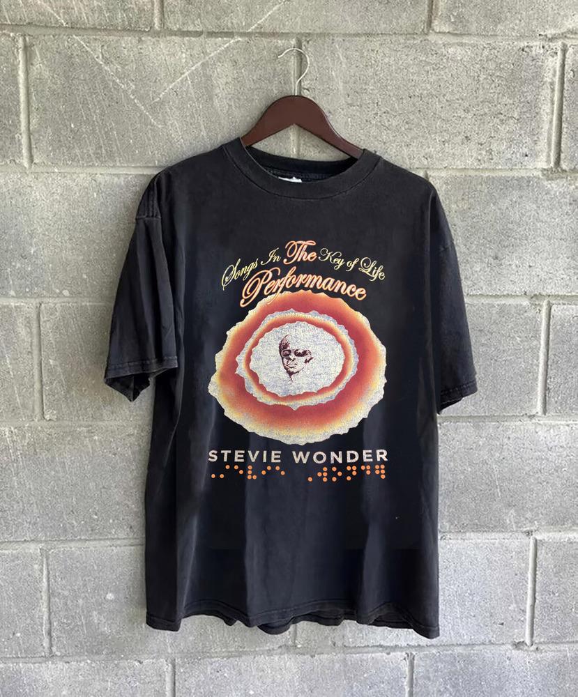 

Rare Stevie wonder Gift For Fan Short Sleeve Black All Size Shirt QQ1203 Unisex T-Shirt S
