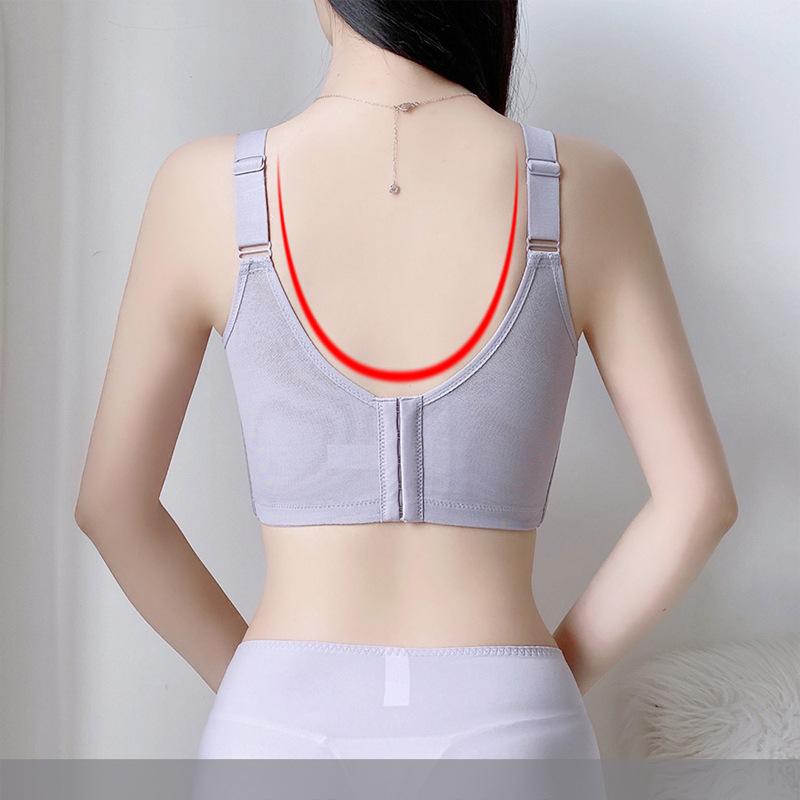 Thin Lingerie for Women with Adjustable Upper Support Anti Sagging Gathered Breasts Soft Steel Ring Bra