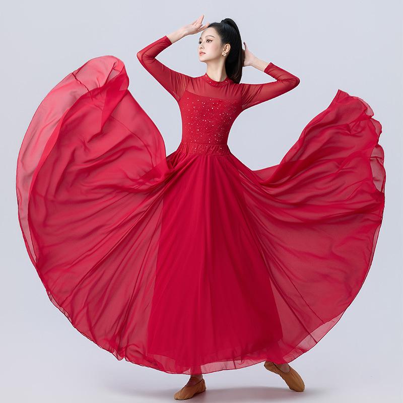 Modern Long Sleeve Dance Skirt for Performance and Practice