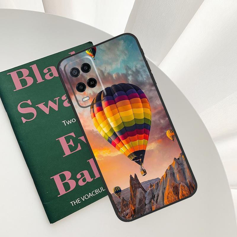 Hot Air Balloon Travel Mountain Case For Oppo A58 A78 A98 A15 A16 A17 A52 A72 A76 A96 A54 A74 A94 A57 A77 A54S A57S Cover