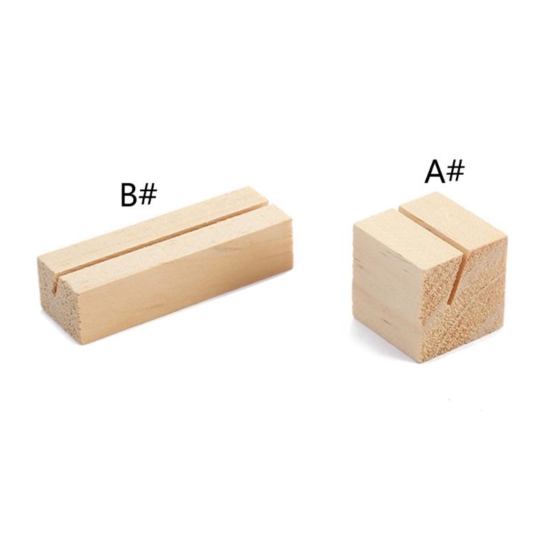 12pcs Natural Wooden Place Card Holders Stand Card Photo Clip Holder Rustic Wedding Decorations Party Table Number Name