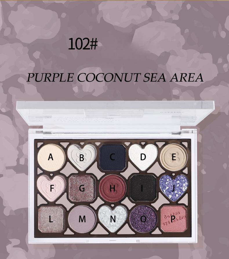 Button Fifteen Color Eyeshadow Palette Pearlescent Matte Earth Color Anti-Pink Eye Makeup Cosmetics