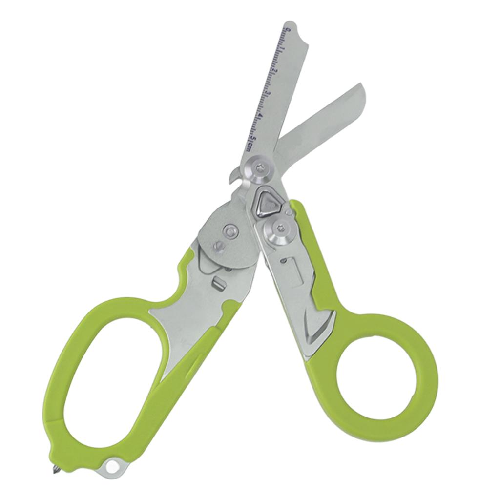 Emergency Response Shears Stainless Steel Multifunctional Foldable Scissors Pliers for Outdoor