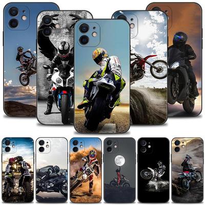 Σπορ θήκη μοτοσικλέτας Moto Cross για iPhone 12 11 Pro Max XS XR X 7 8 Plus 12 Mini SE 2020 Shell Back Capa Funda Cover Caso