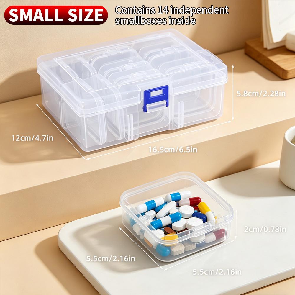 

Multipurpose Storage Box with Multiple Individual Boxes Desktop Organizer for Pills Cosmetics Small Accessories