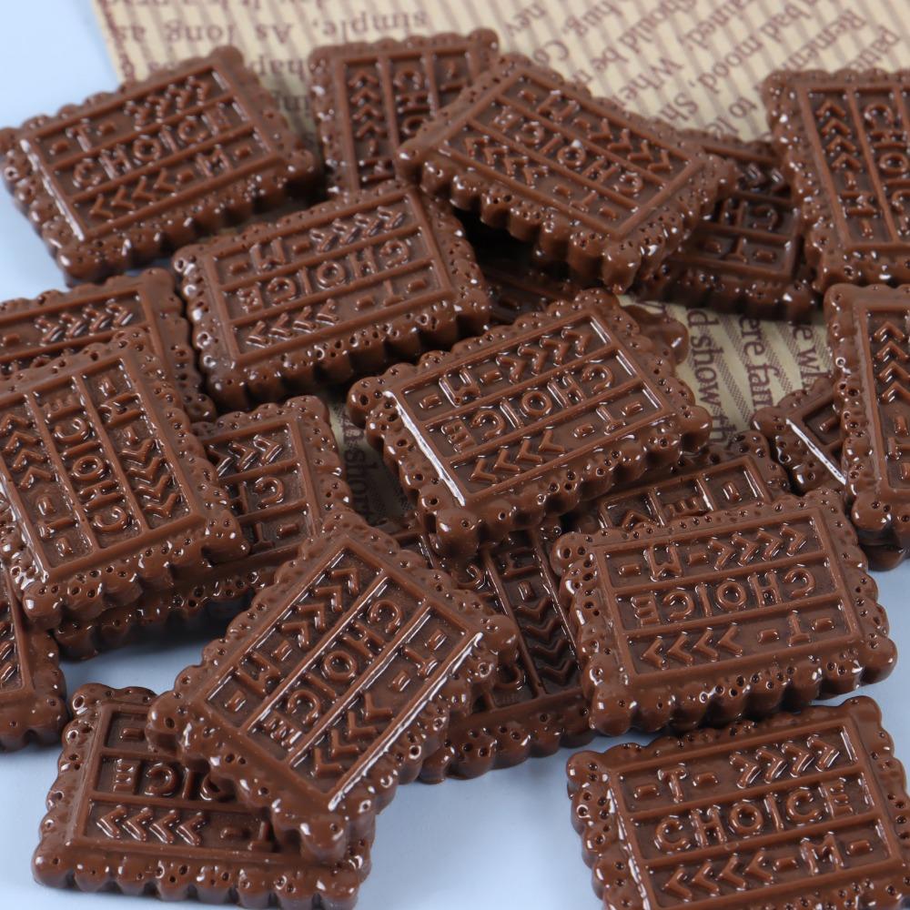 10PCS Resin Kawaii Simulation Milk Chocolate Flatback Cabochon Candy DIY Dollhouse Food Ornament Miniature for Phone Jewelry