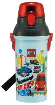 Skater Children's Plastic Water Bottle, 480ml, One-Push Opening, Child-Friendly, Lightweight, Made In Japan, Tomica 25, Boys', PSB5SANAG