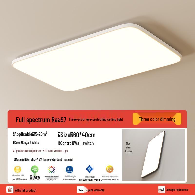 Durable Multi-Room Ceiling Light: Round & Square Options for Living Room, Bedroom, Kitchen, Bathroom, and Balcony