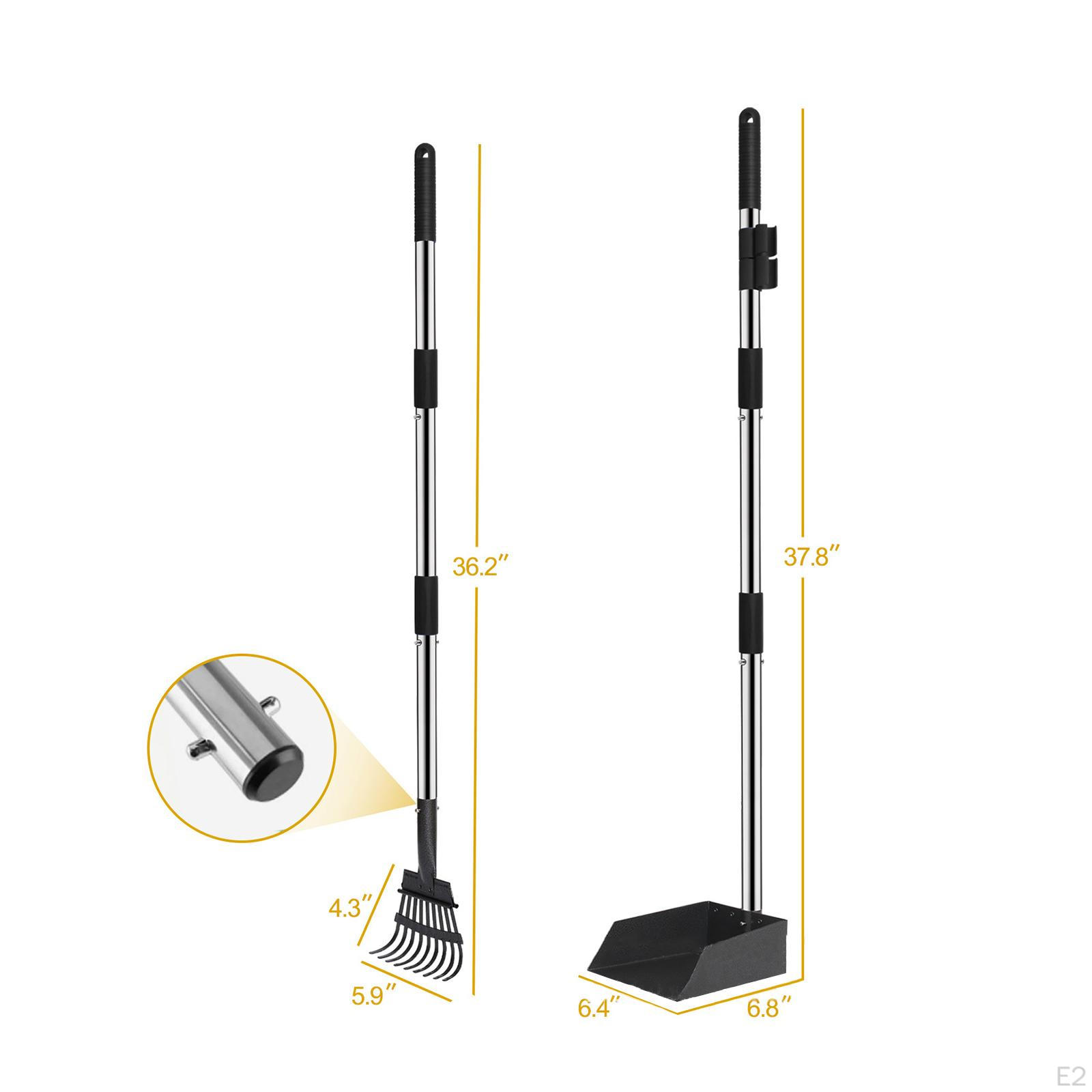 Регулируемая металлическая лопатка для какашек с длинной ручкой для средних и крупных — фото 4