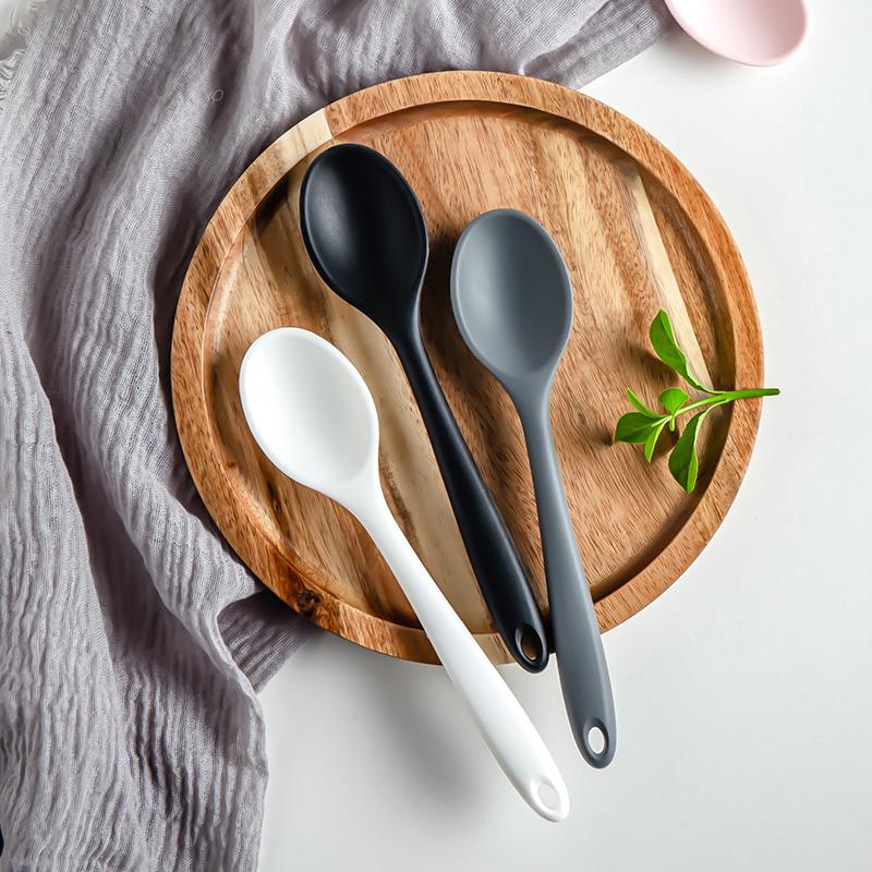 Silicone Spoon Mixing Soup Spoons Kitchen Mixing Ladle Cooking Utensils Kitchenware Tool for Stirring and Serving