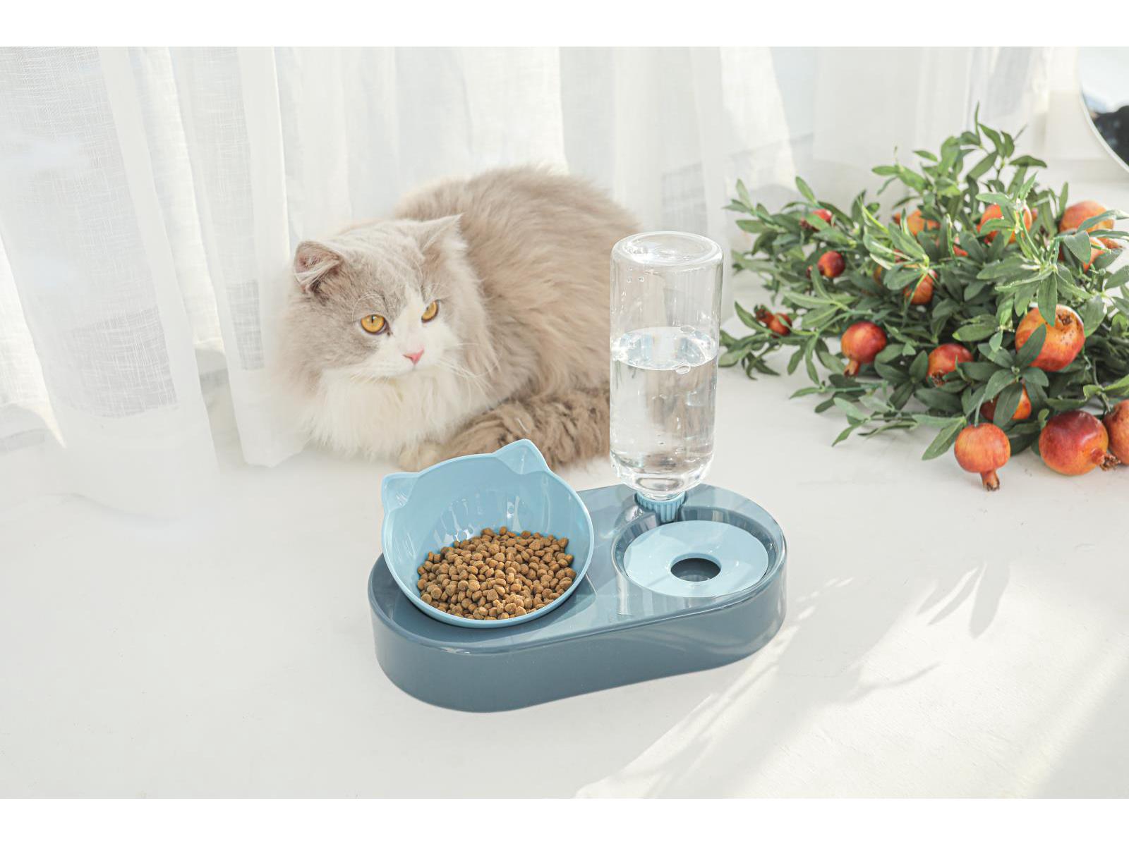 

Набор мисок для корма и воды для домашних животных с защитой от проливания для кошек и собак - Включает автоматическую поилку