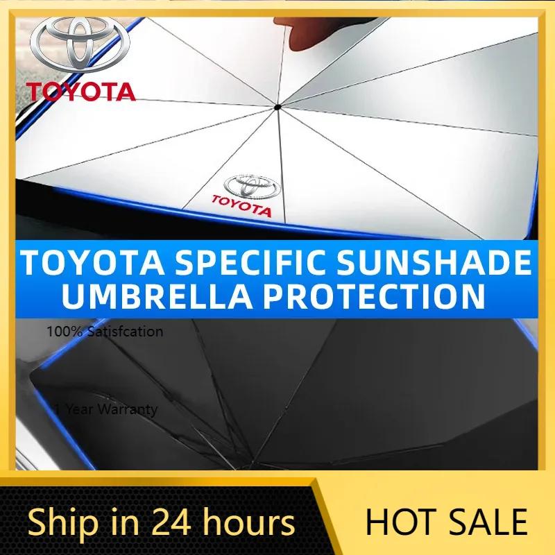 Radkappen Auto Logo Windschutzscheiben-Sonnenschutz Schirm für Toyota Chr Corolla Camry Rav4 Yaris Hilux Prius Avensis Auris Prado Verso Gaz