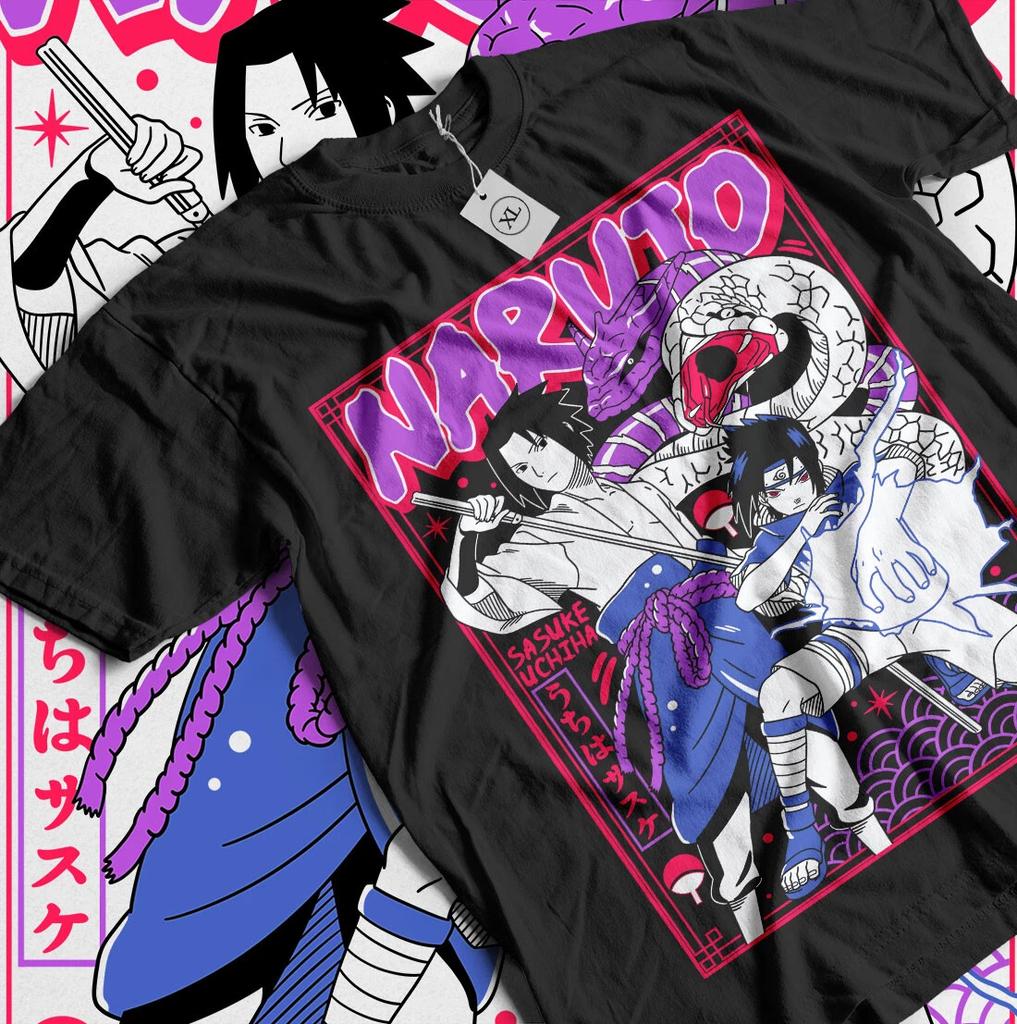 Maglietta Sasuke Uchiha Naruto Jiraya Hinata Itachi Anime Horror Maglietta Tutte le Taglie