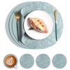 Wind-carved round leather placemat, anti-scalding and heat-insulating mat, waterproof and oil-proof plate mat, tableware mat, coaster