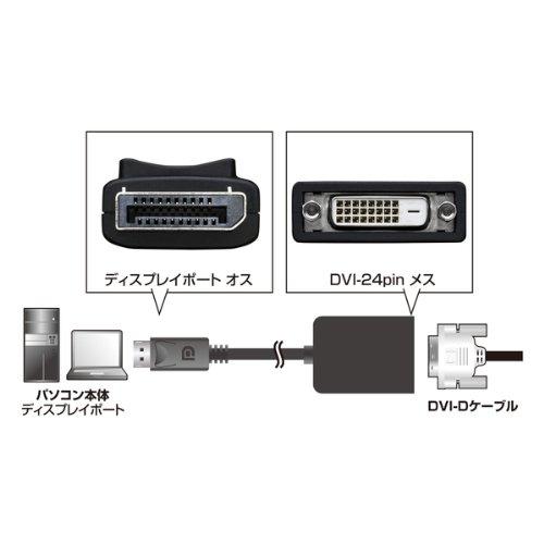 Sanwa Supply DisplayPort to DVI Adapter, 0.2m, AD-DPDV02