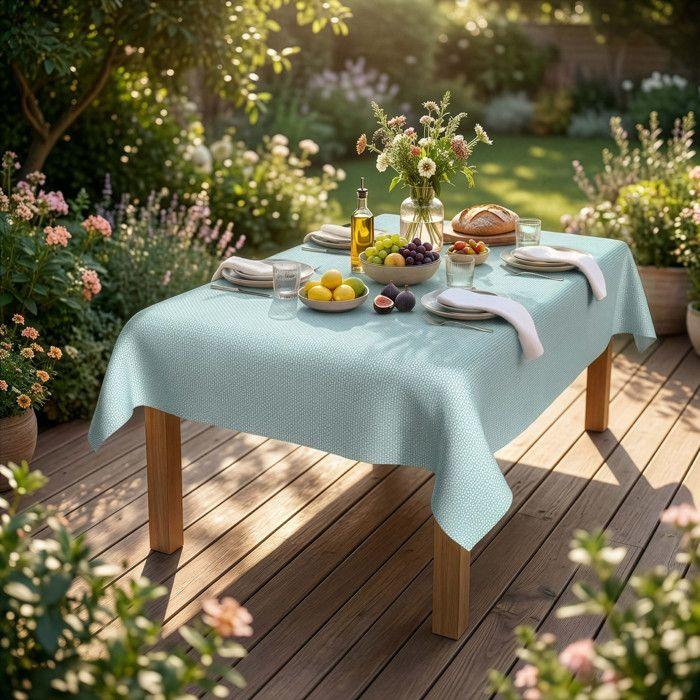 Rectangle Stain-resistant Printed Tablecloth 140x200 Cm ROSALIA, by Soleil d'Ocre