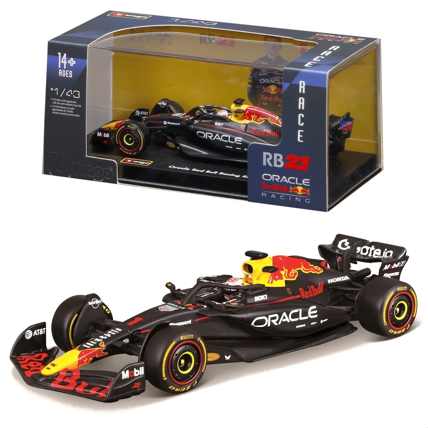 

Bburago 2025 Model Signature Series F1 Oracle Red Bull Racing RB21 Max Verstappen Race Sports Car Miniature Diecast Car Finished Product 1/43 #1 /