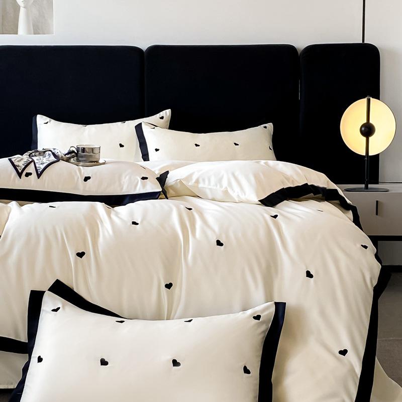 2024 A-Class Silk Tencel 4-Piece Luxury Duvet Cover Set with Embroidery – Princess Style