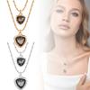 Double Layer Crystal Pendant Necklace Niche Sweater Chain Charms Choker For Women Elegant Party Jewerly Accessories Gifts
