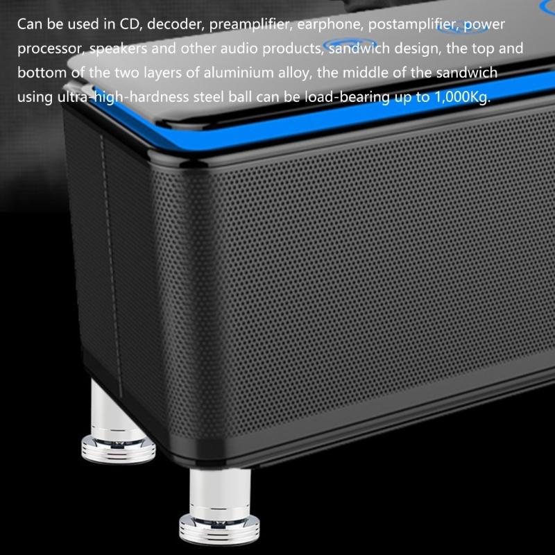 Pack of 4pcs/2pcs/1pc Aluminum Alloy Isolation Feet for Shock Absorption and Stability Adjustable Sound Equipment Foot