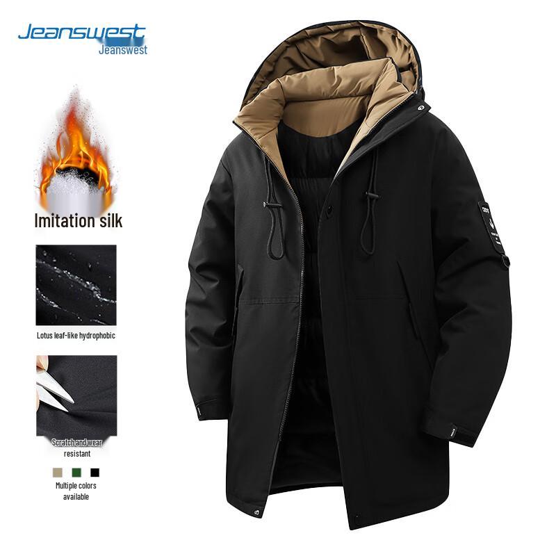 

Jeanswest Men s Hooded Mid-length Winter Padded Jacket L