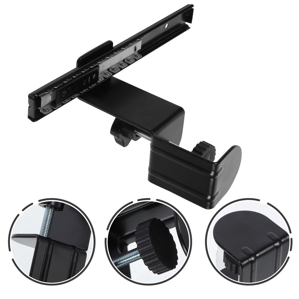 1 Set Desktop-Erweiterungshalterung Verstellbare Gleitschiene Tastaturhalterung für die Nutzung unter dem Schreibtisch Tischplatten-Erweiterung Bequem