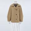 VAYLA New Outerwears Trench Coat for Women Batwing Sleeve Long Coat Winter Woolen Cloth Trench Brown Lapel Mid Long Jackets