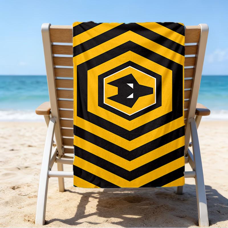 Strandtuch mit Aufdruck des Wolfs-Teamemblems, superweiche Mikrofaser, perfektes Geschenk zum Geburtstag, für Pool, Strand, Reisen, für Familie und Freunde