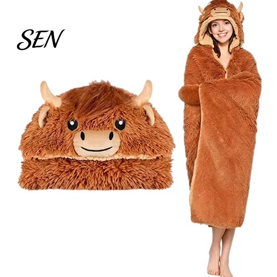 Plysch Pyjamas Huvtröja Djur Bärbar Filt Huvtröja, Vuxen Överdimensionerad Fleece Tröja Med Huvtröja Klädsel, Halloween Cosplay Kostym Sjal