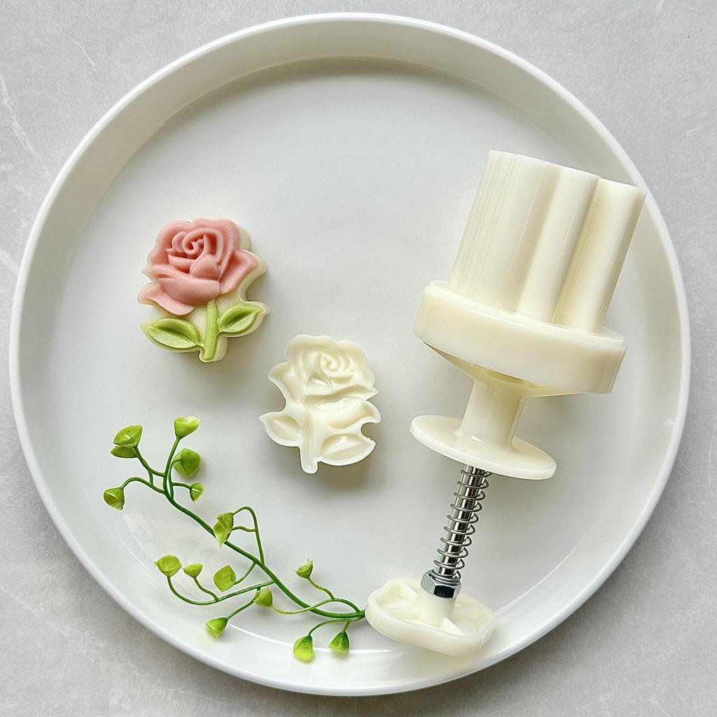 50g 3D Rose Flower Baking Mold Set for Mooncake and Pastry