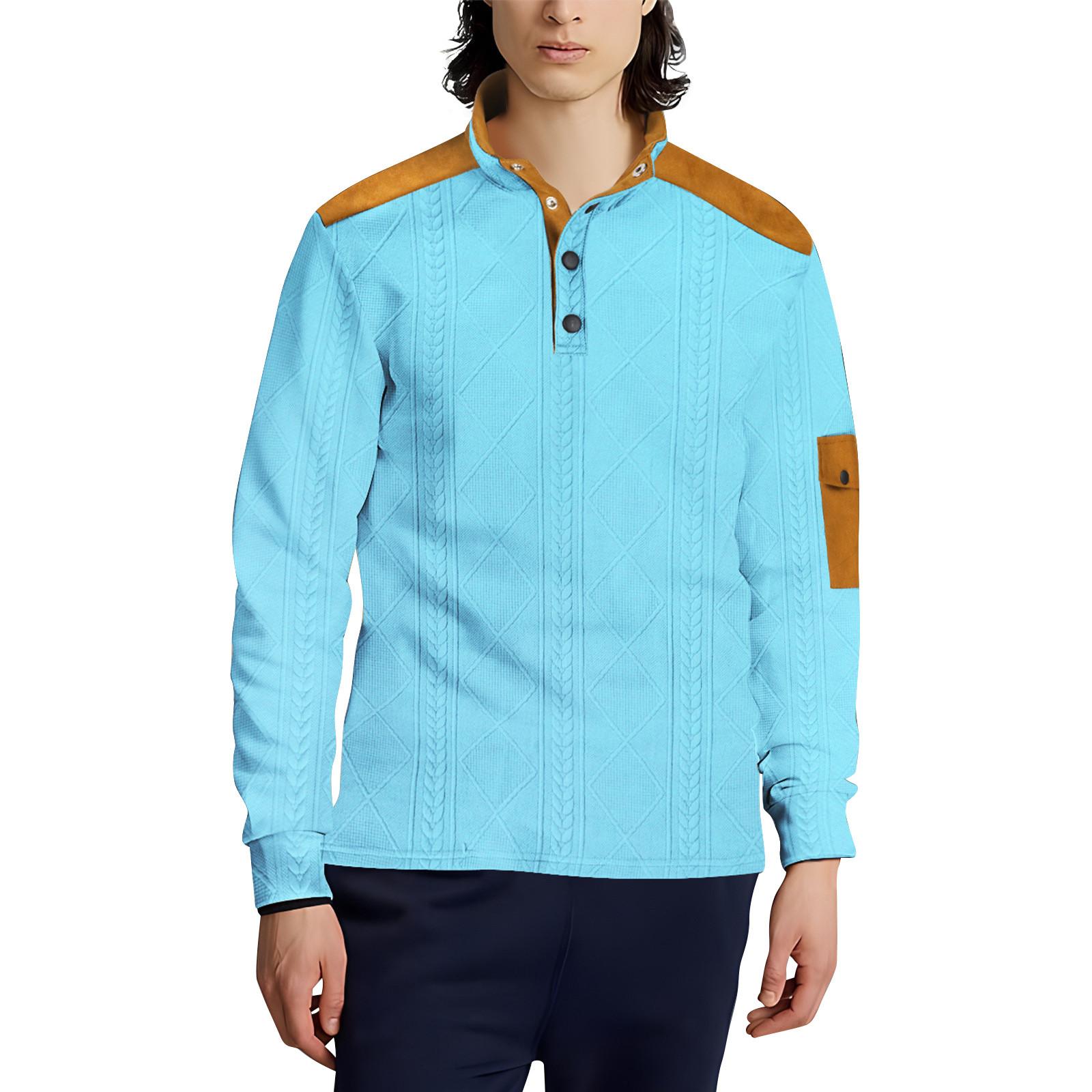 

Мужская толстовка, свободная однотонная уличная теплая дышащая футболка, топ XL небесно-голубой