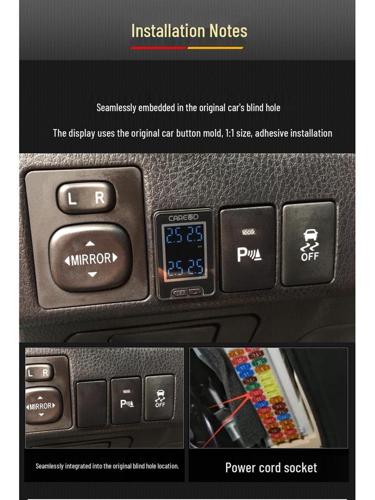 Vestavěný systém monitorování tlaku v pneumatikách kompatibilní s Toyota a Honda