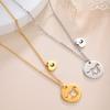 Horse Necklace A-Z Letter Round Pendant Stainless Steel Jewelry Initial Letters Necklace Zodiac Horse Birthday Gifts 2026 Trend