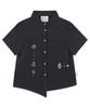 RuNaKi'Hu' Wxts013 Harappa Asymmetrical Short Sleeve Shirt (Black)